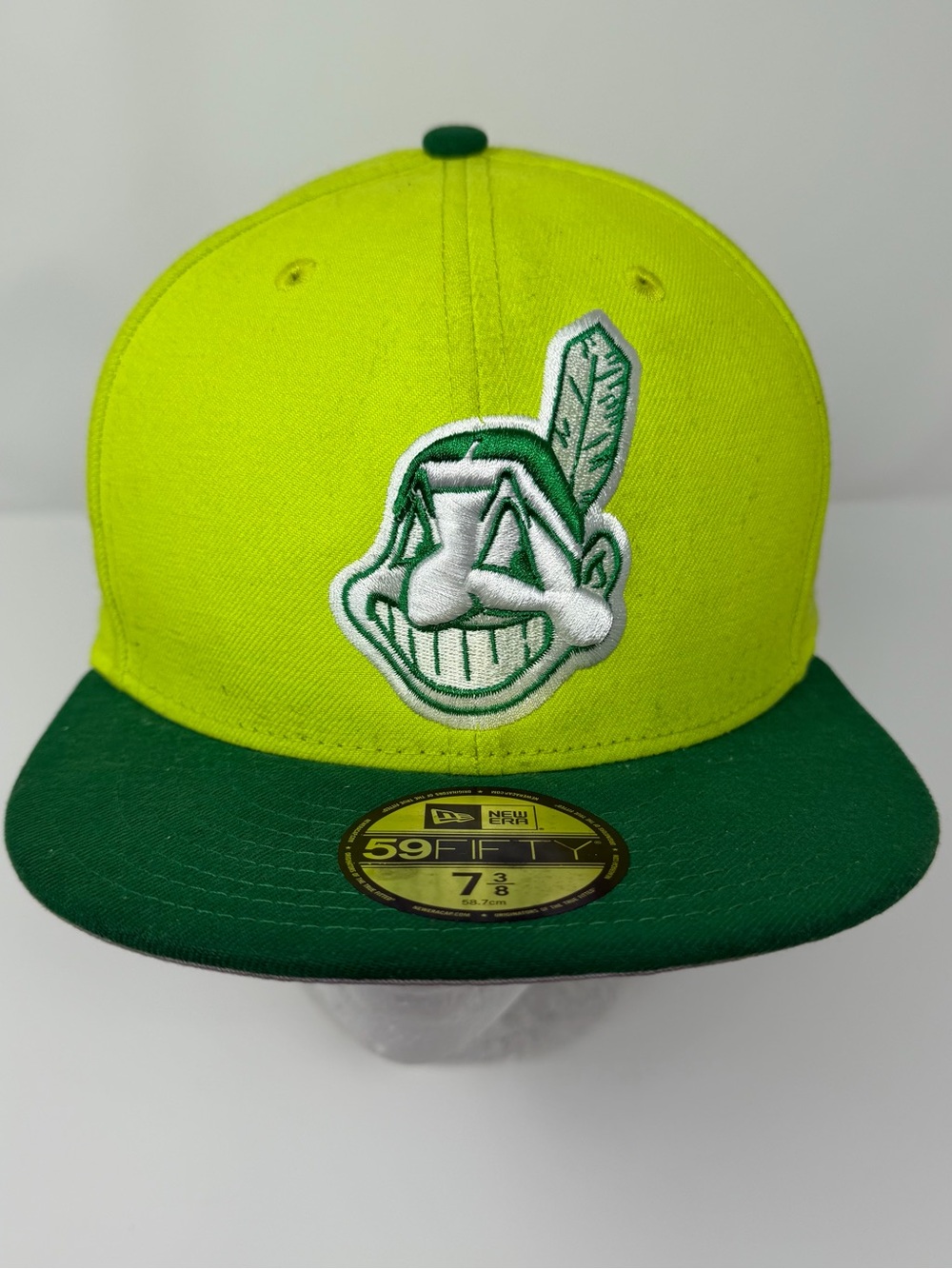 New Era Cleveland Indians Neon Yellow and Green 59FIFTY Fitted Hat